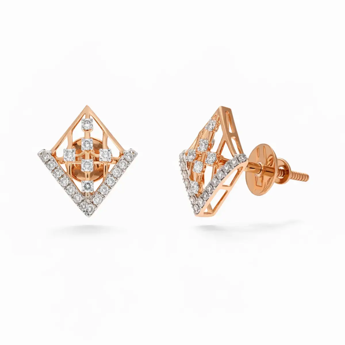 0.19 CT NATURAL DIAMOND EARRINGS 18K GOLD