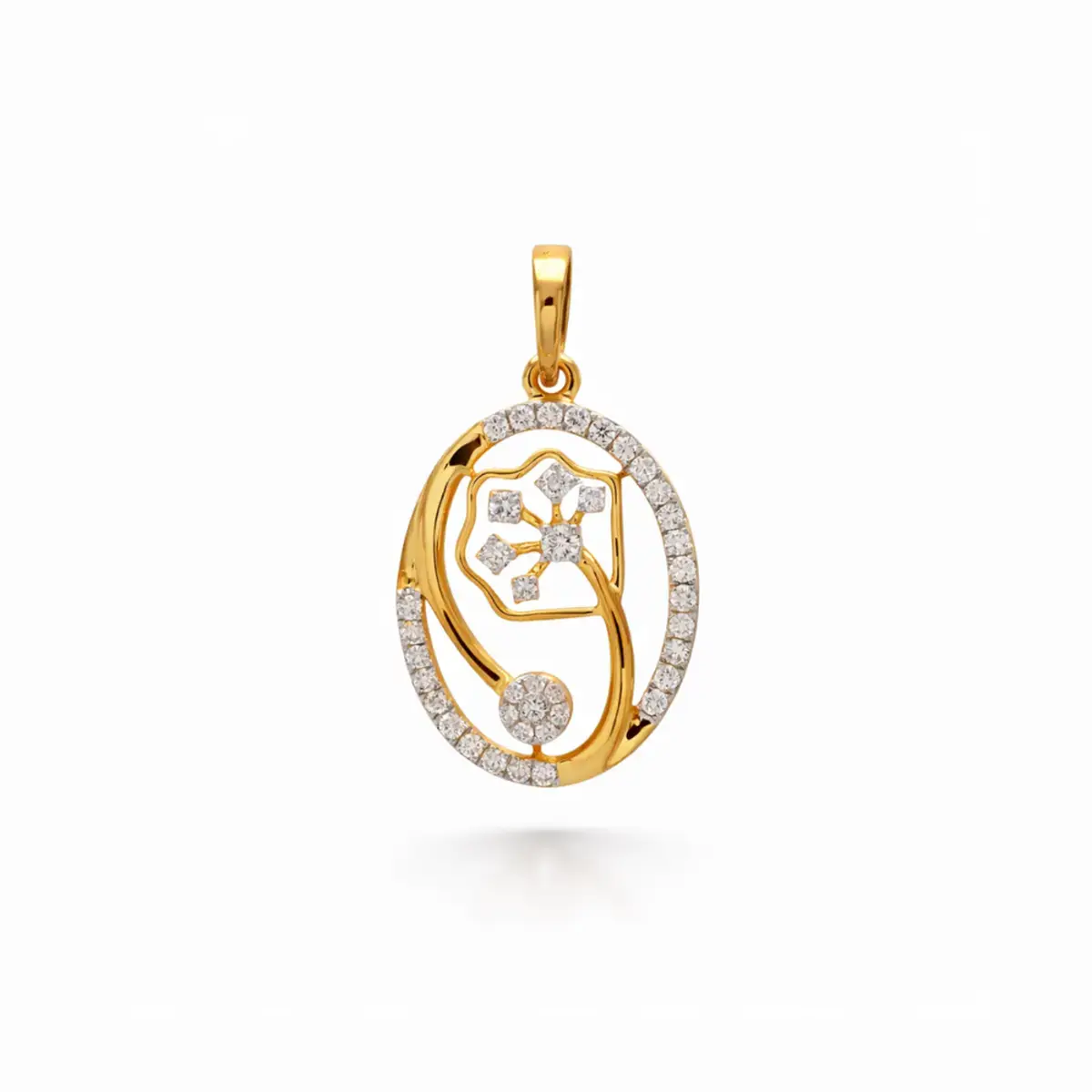 0.29 CT NATURAL DIAMOND PENDANT 18K GOLD