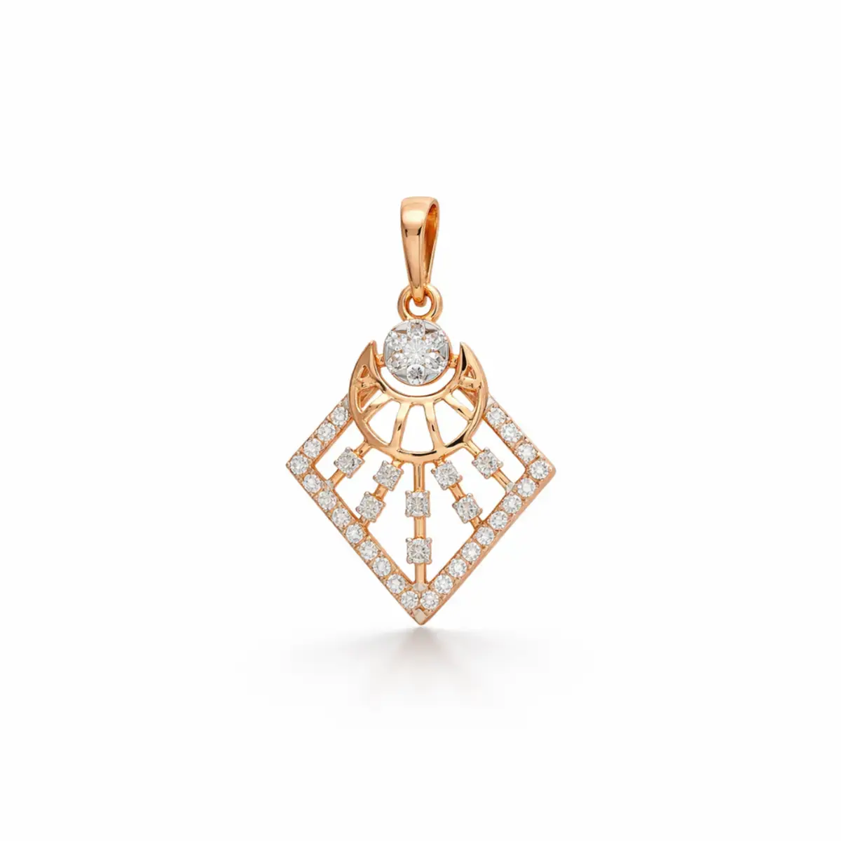 0.35 CT NATURAL DIAMOND PENDANT 18K GOLD