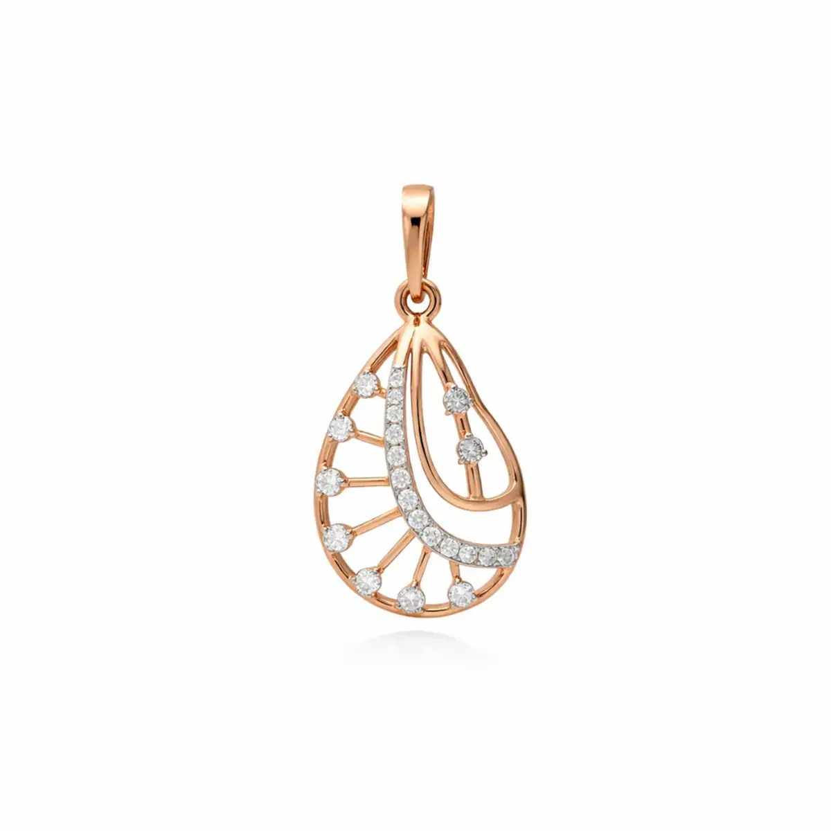 0.25 CT NATURAL DIAMOND PENDANT 18K GOLD