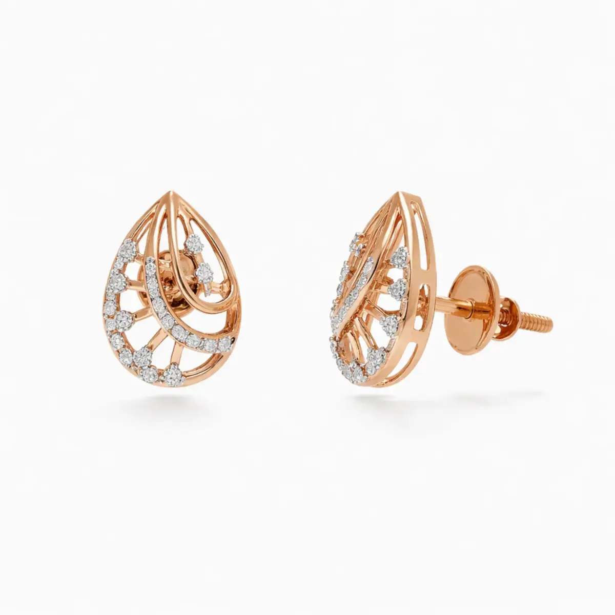 0.16 CT NATURAL DIAMOND EARRINGS 18K GOLD