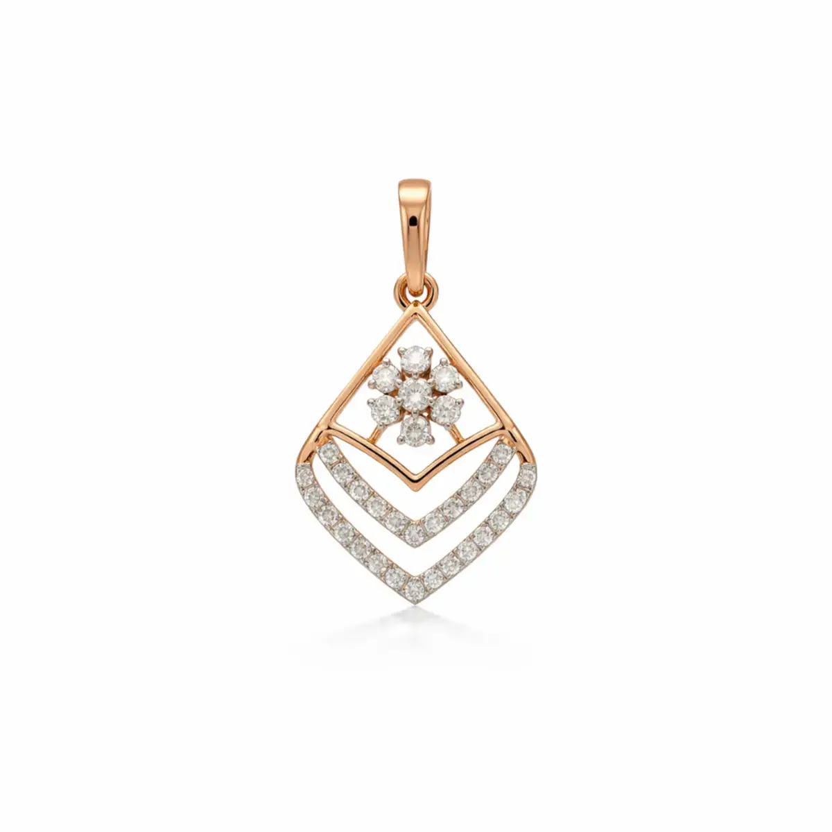 0.33 CT NATURAL DIAMOND PENDANT 18K GOLD