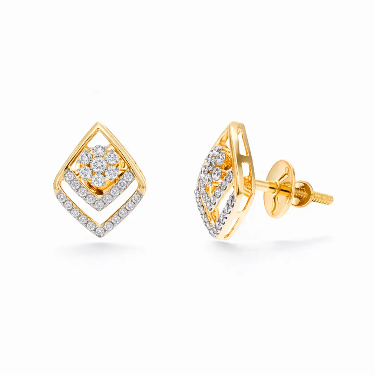 0.23 CT NATURAL DIAMOND EARRINGS 18K GOLD