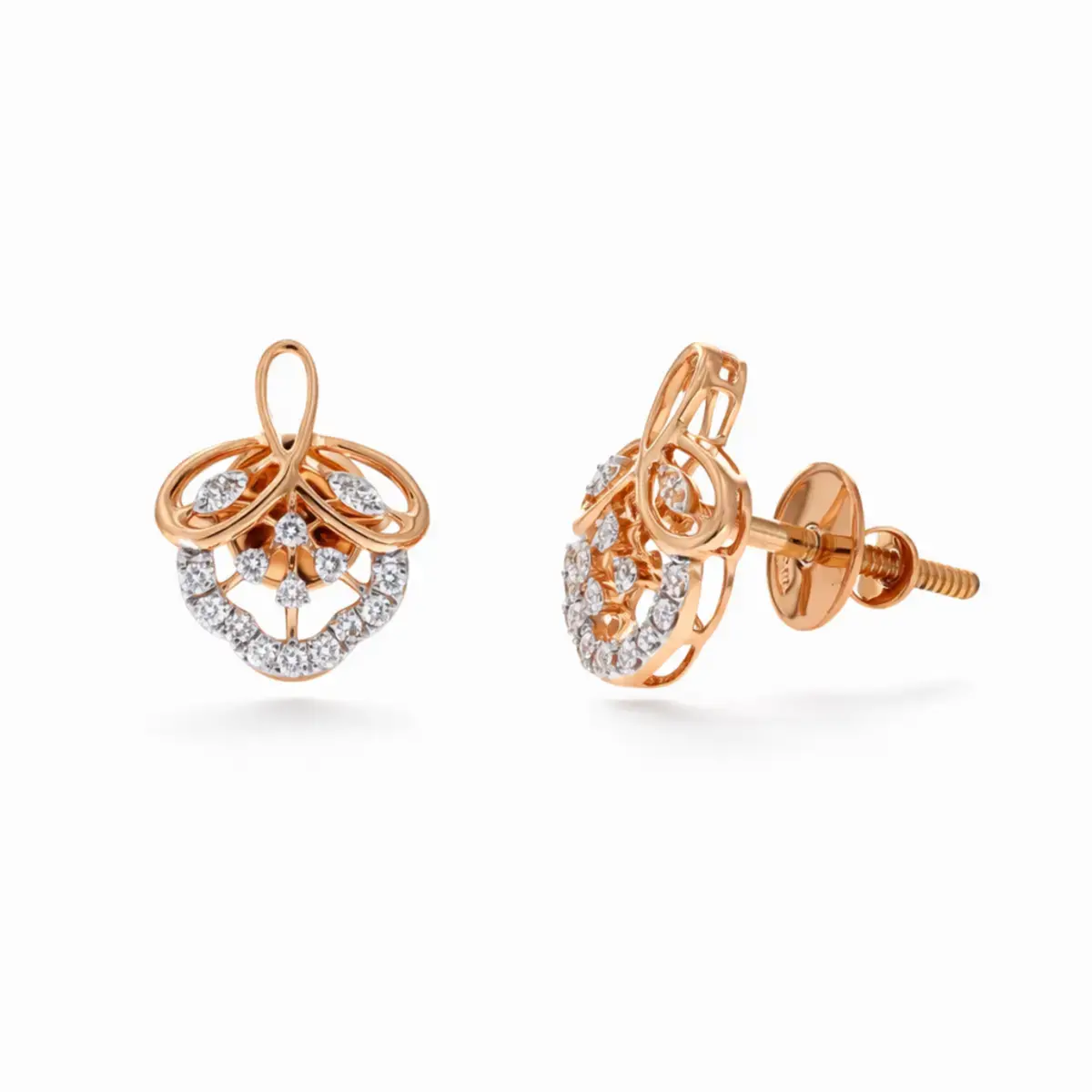 0.13 CT NATURAL DIAMOND EARRINGS 18K GOLD