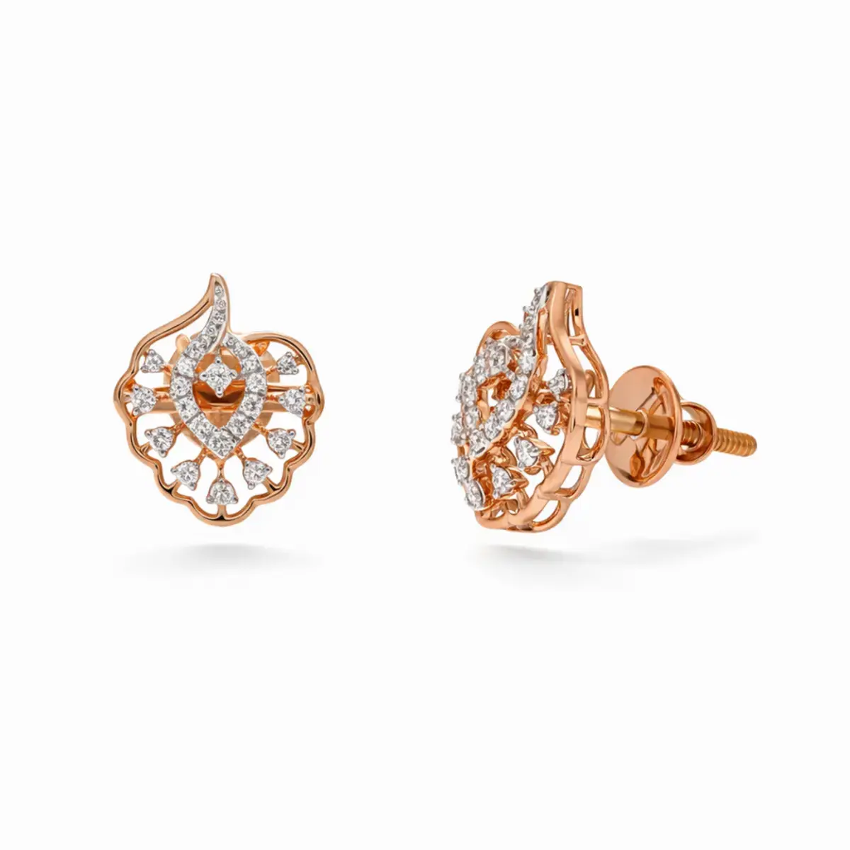 0.19 CT NATURAL DIAMOND EARRINGS 18K GOLD