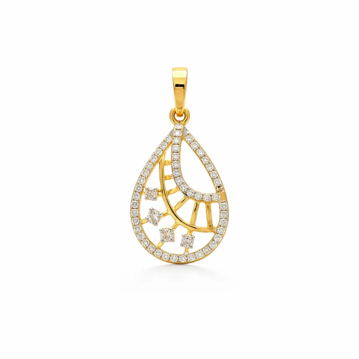 0.22 CT NATURAL DIAMOND PENDANT 18K GOLD