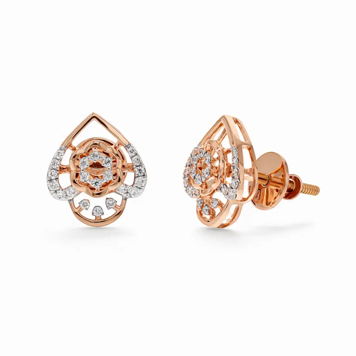 0.15 CT NATURAL DIAMOND EARRINGS 18K GOLD