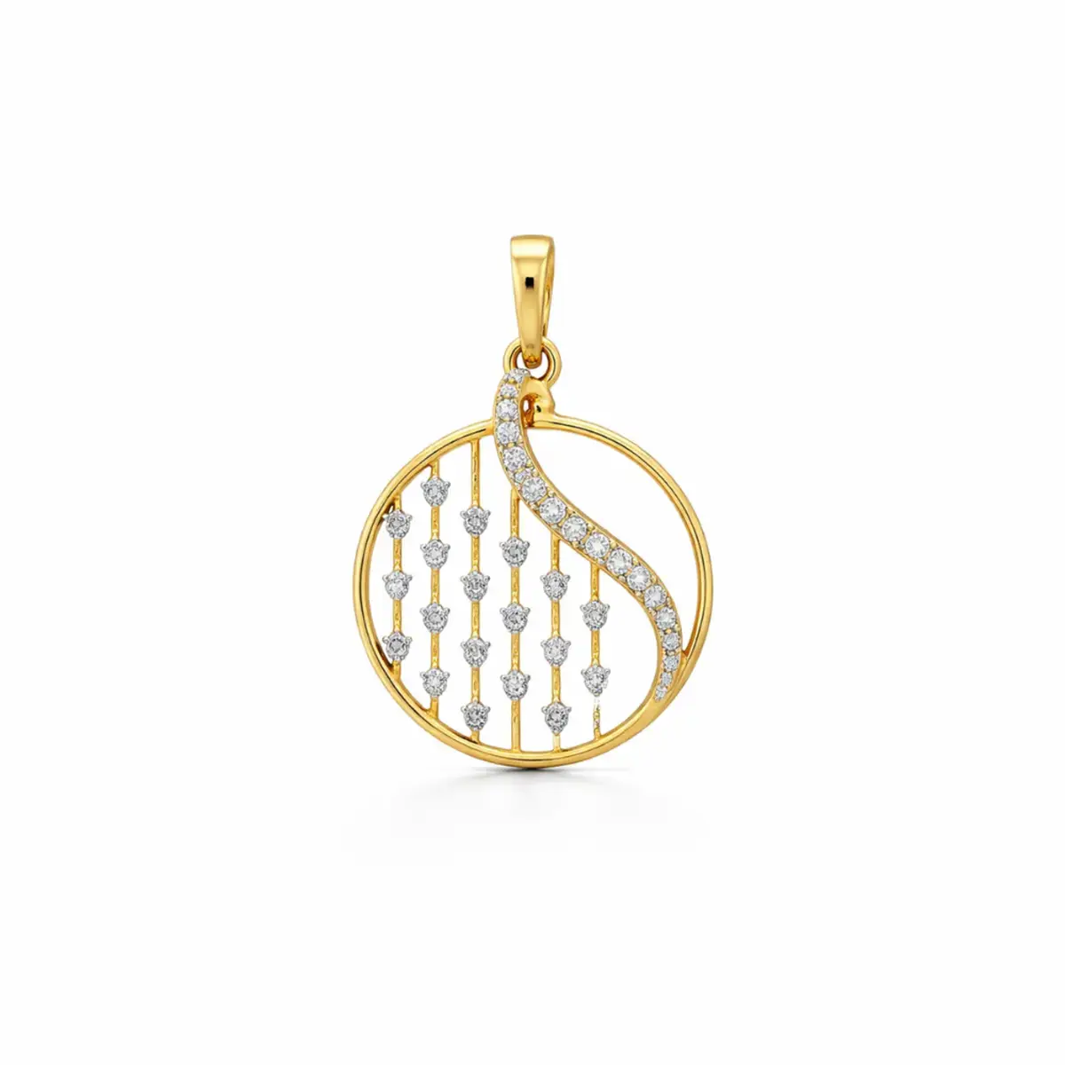 0.19 CT NATURAL DIAMOND PENDANT 18K GOLD