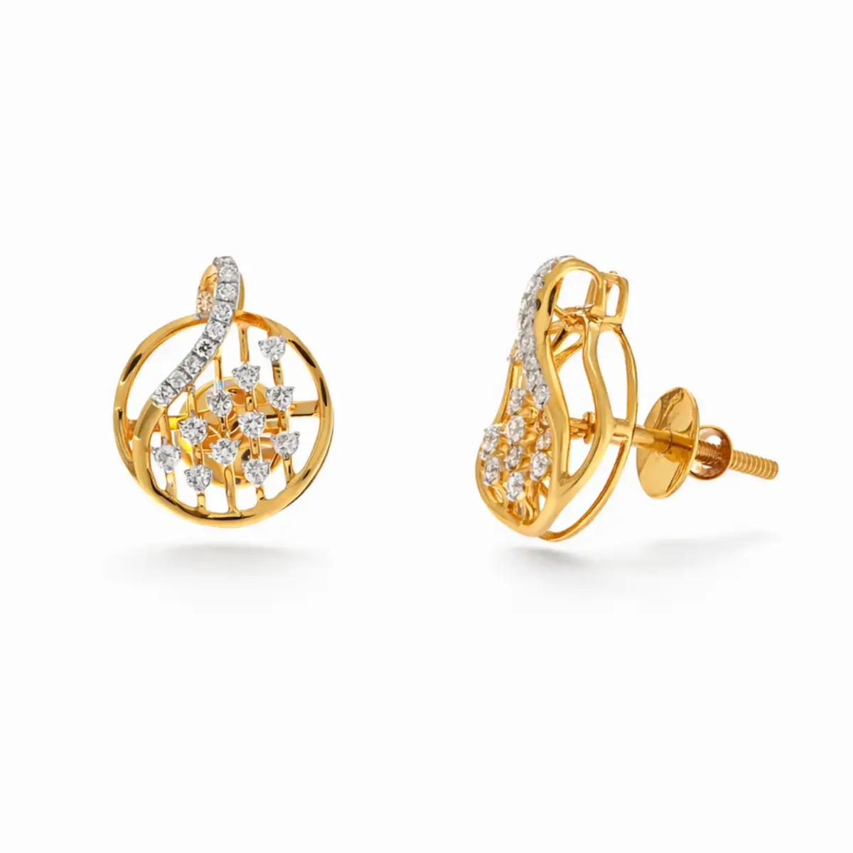 0.22 CT NATURAL DIAMOND EARRINGS 18K GOLD