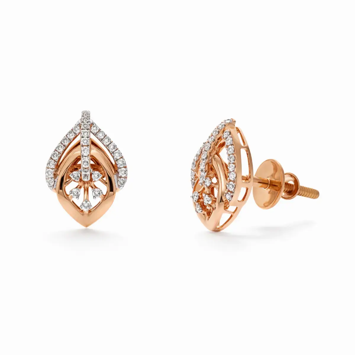 0.15 CT NATURAL DIAMOND EARRINGS 18K GOLD