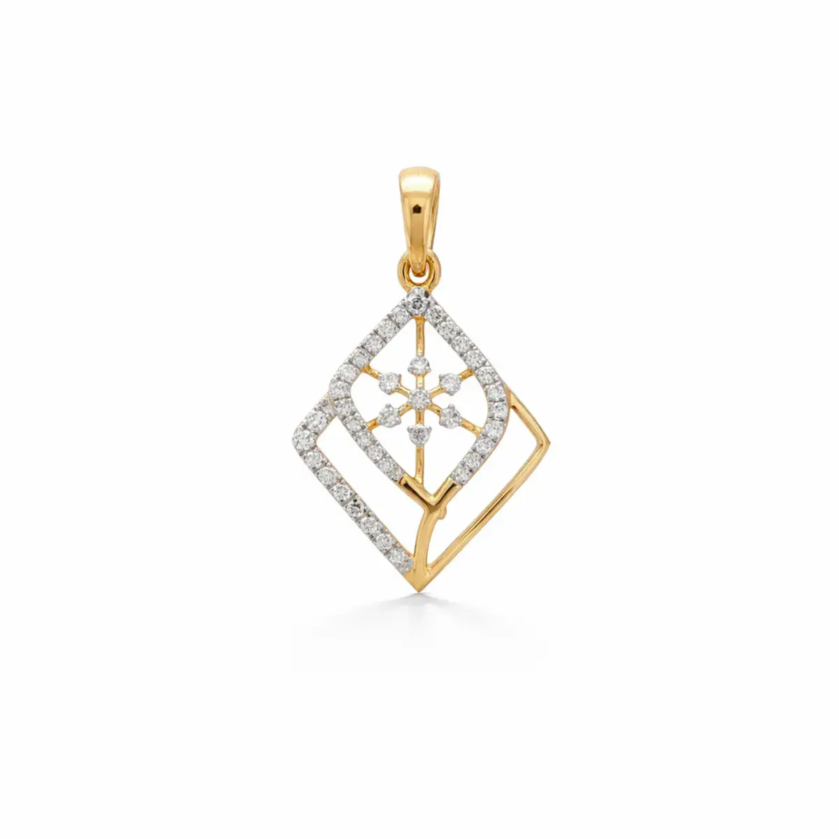 0.19 CT NATURAL DIAMOND PENDANT 18K GOLD