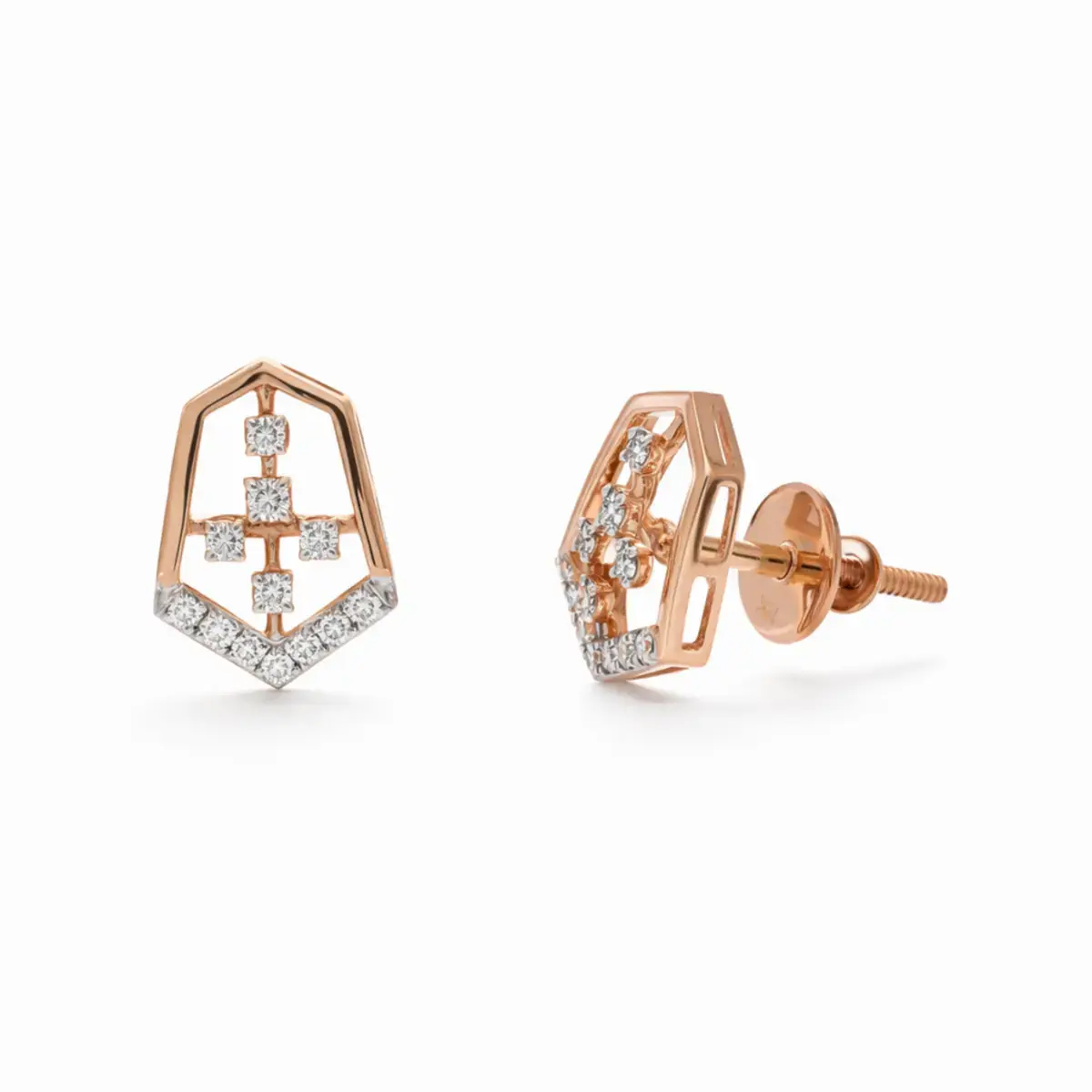 0.22 CT NATURAL DIAMOND EARRINGS 18K GOLD