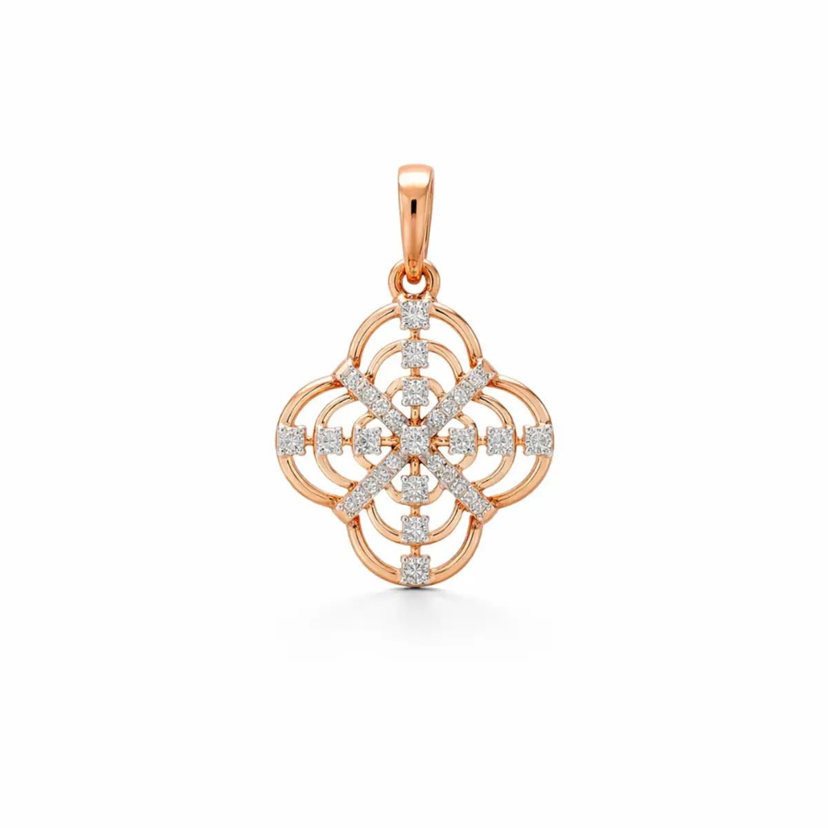 0.22 CT NATURAL DIAMOND PENDANT 18K GOLD
