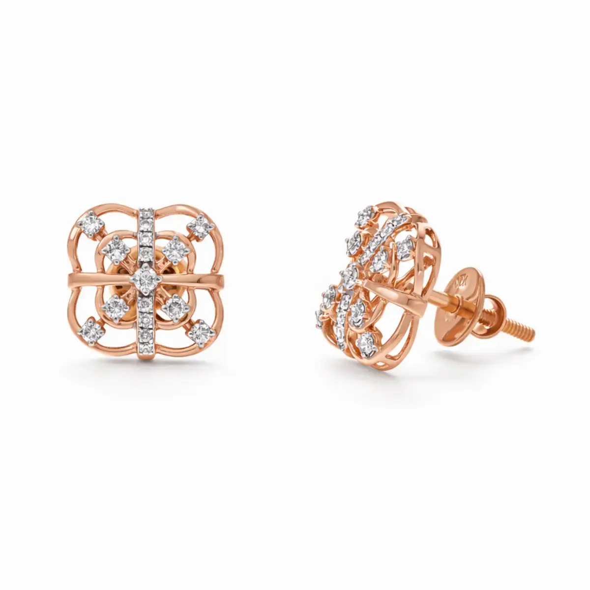 0.23 CT NATURAL DIAMOND EARRINGS 18K GOLD