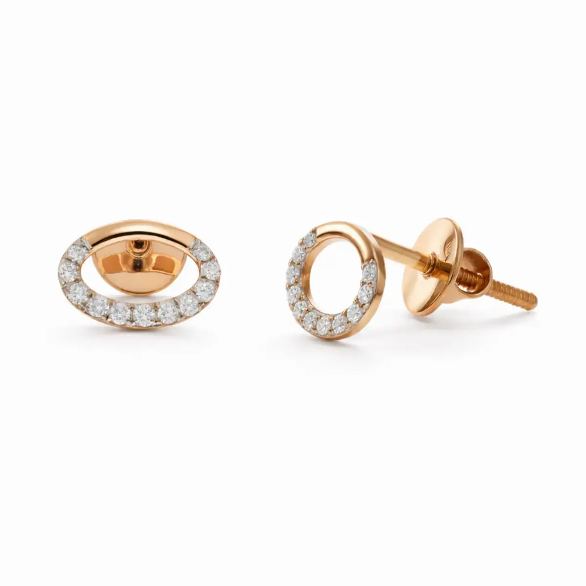 0.13 CT NATURAL DIAMOND EARRINGS 18K GOLD