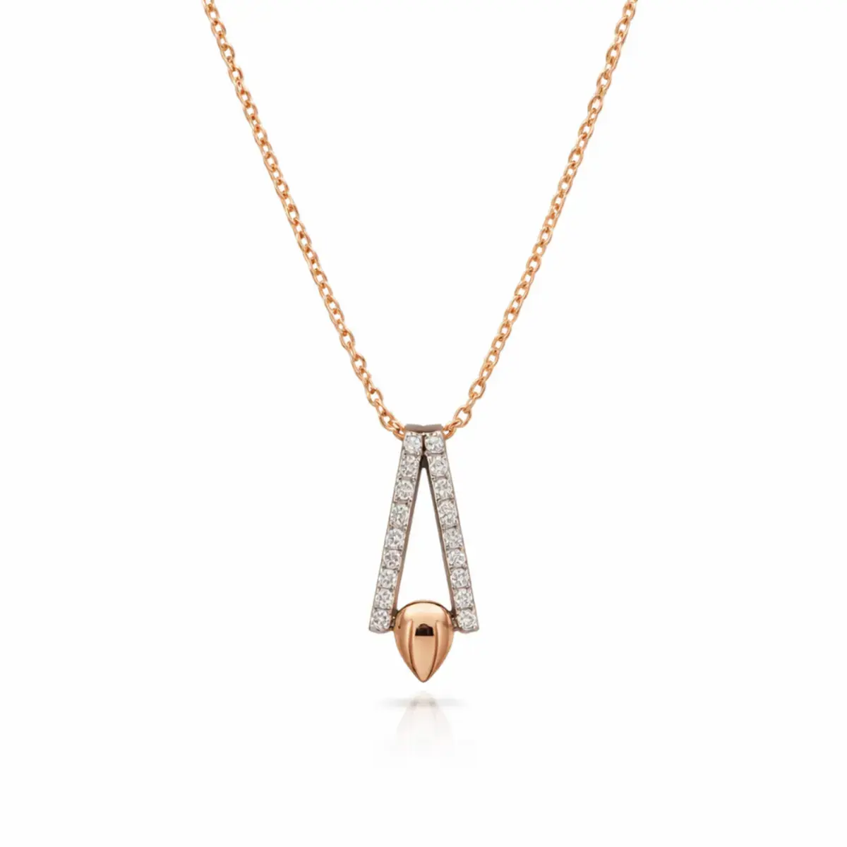 0.13 CT NATURAL DIAMOND PENDANT WITH CHAIN 18K GOLD
