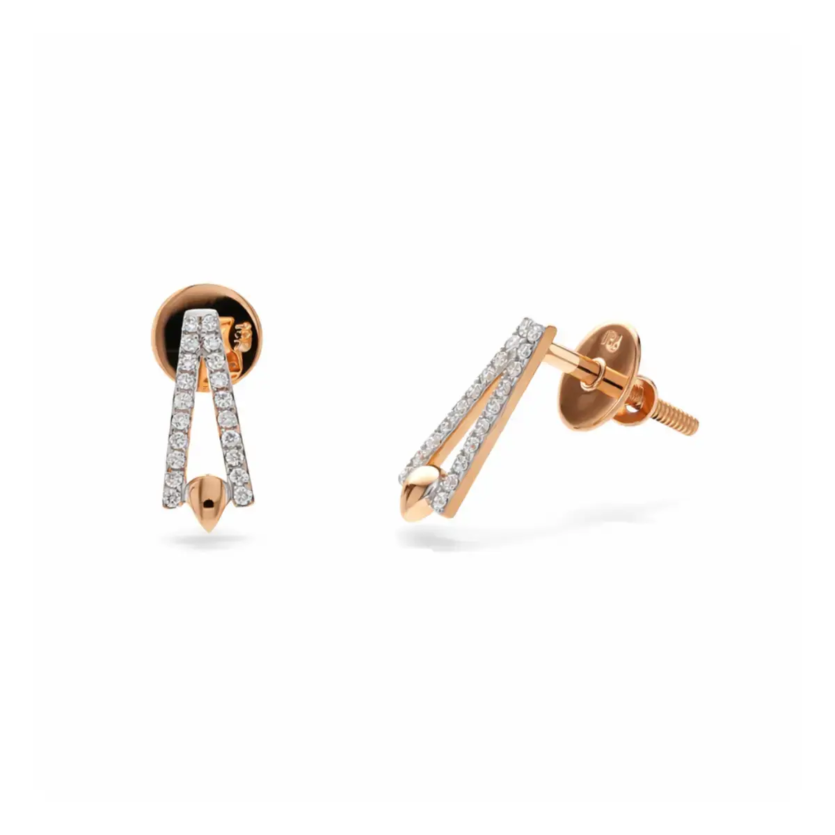 0.13 CT NATURAL DIAMOND EARRINGS 18K GOLD