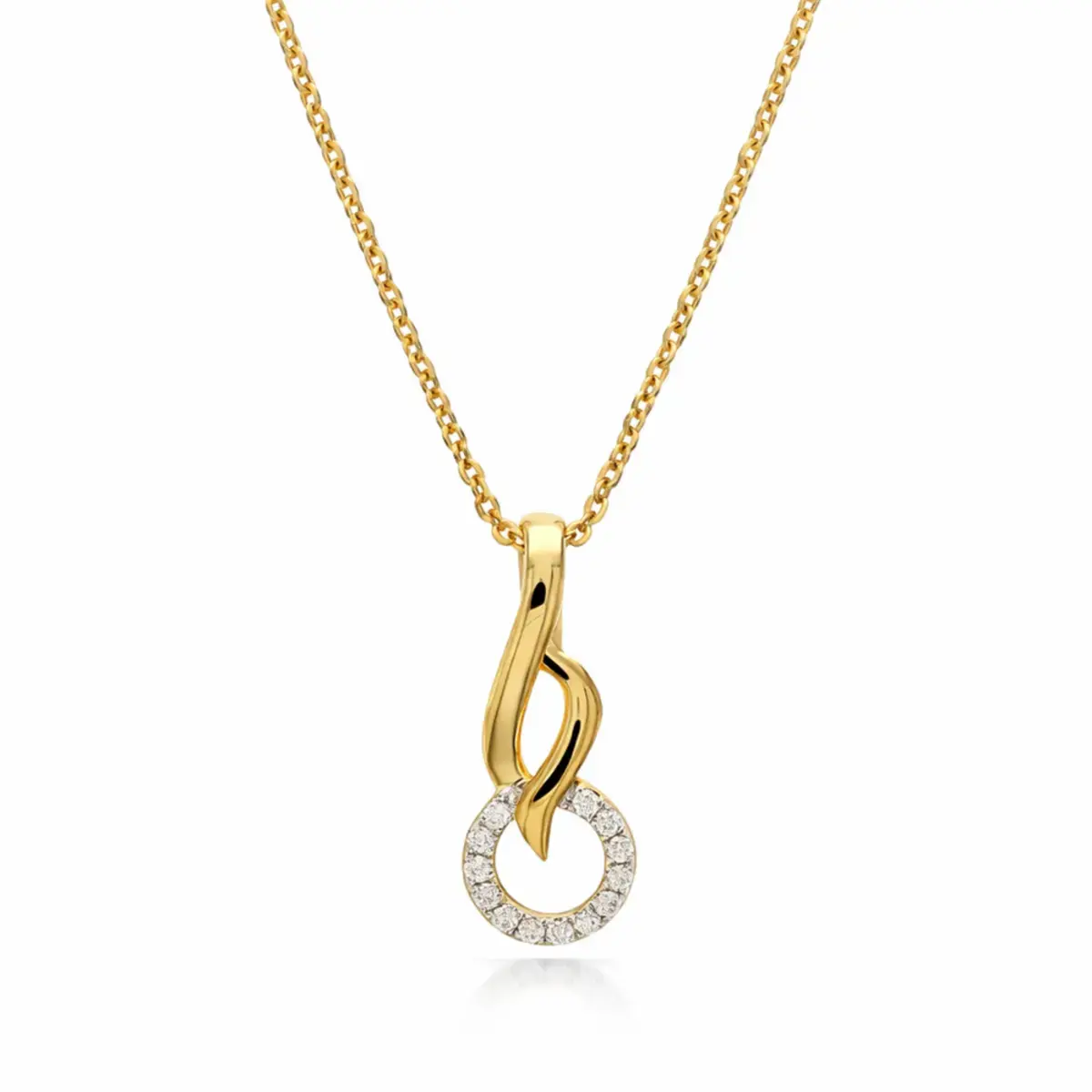 0.087 CT NATURAL DIAMOND PENDANT WITH CHAIN 18K GOLD