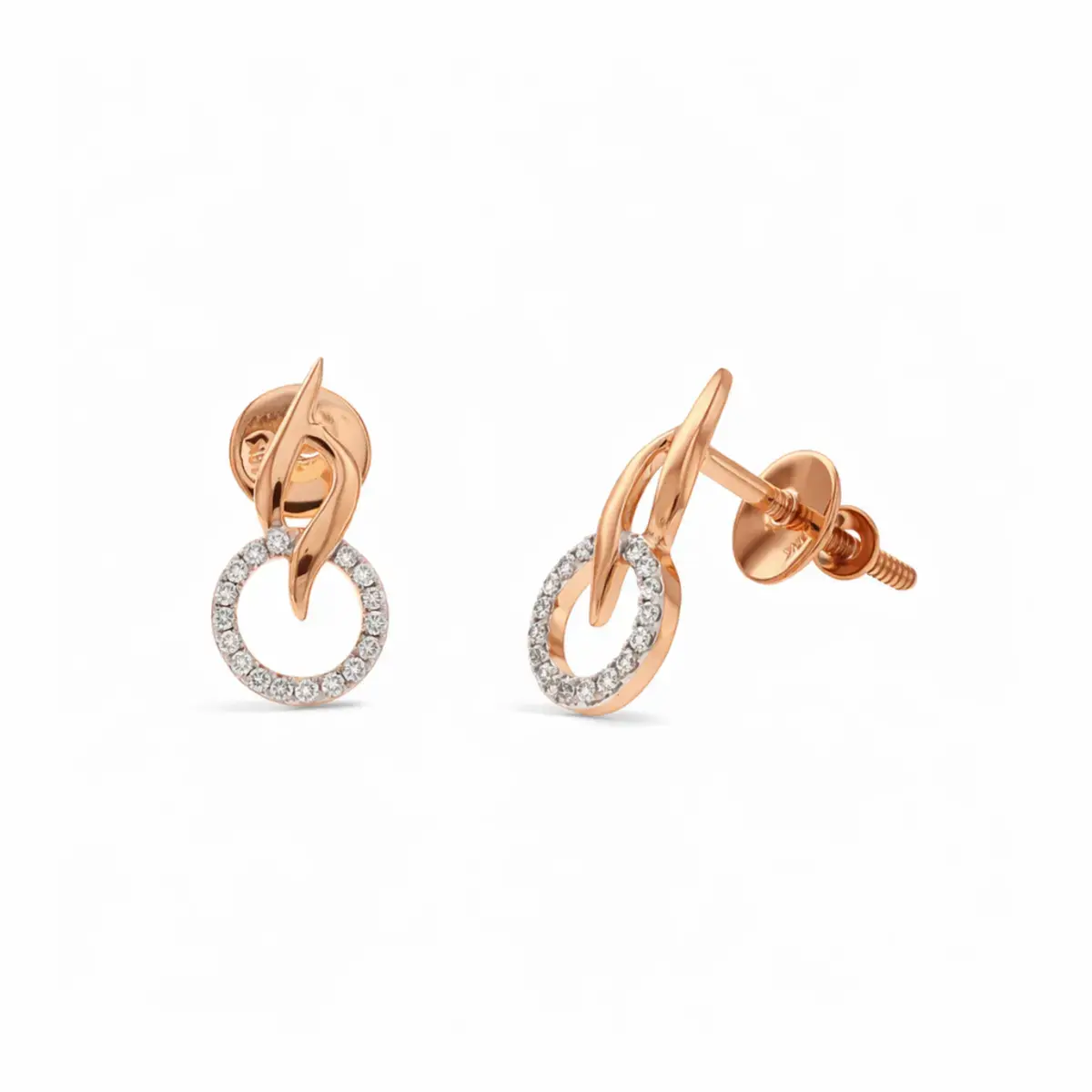 0.09 CT NATURAL DIAMOND EARRINGS 18K GOLD