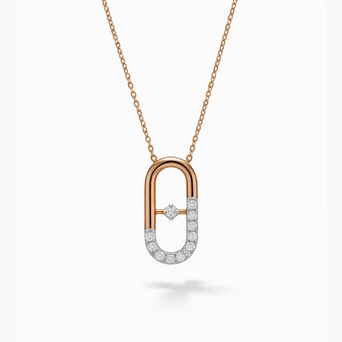 0.169 CT NATURAL DIAMOND PENDANT WITH CHAIN 18K GOLD 