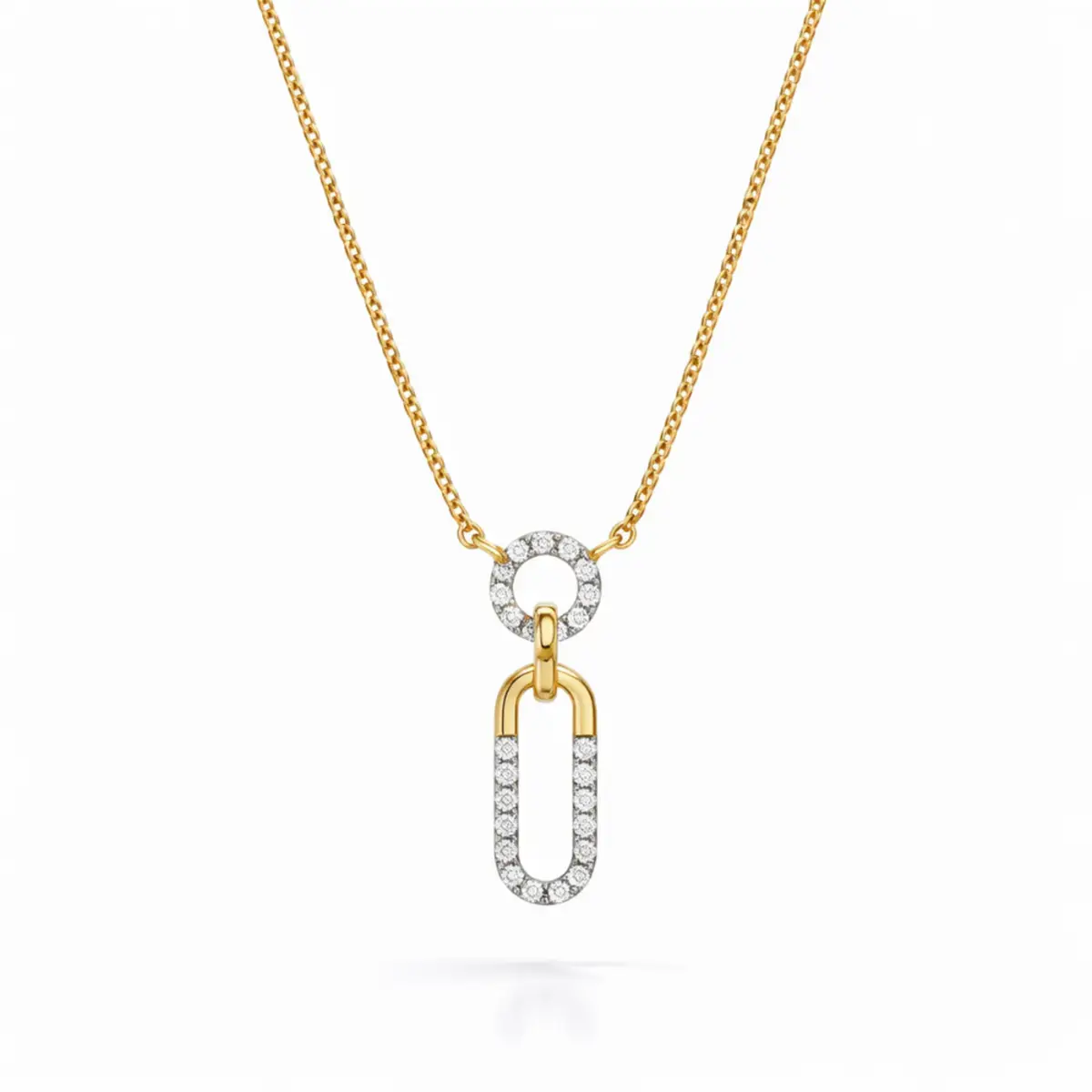 0.13 CT NATURAL DIAMOND PENDANT WITH CHAIN 18K GOLD