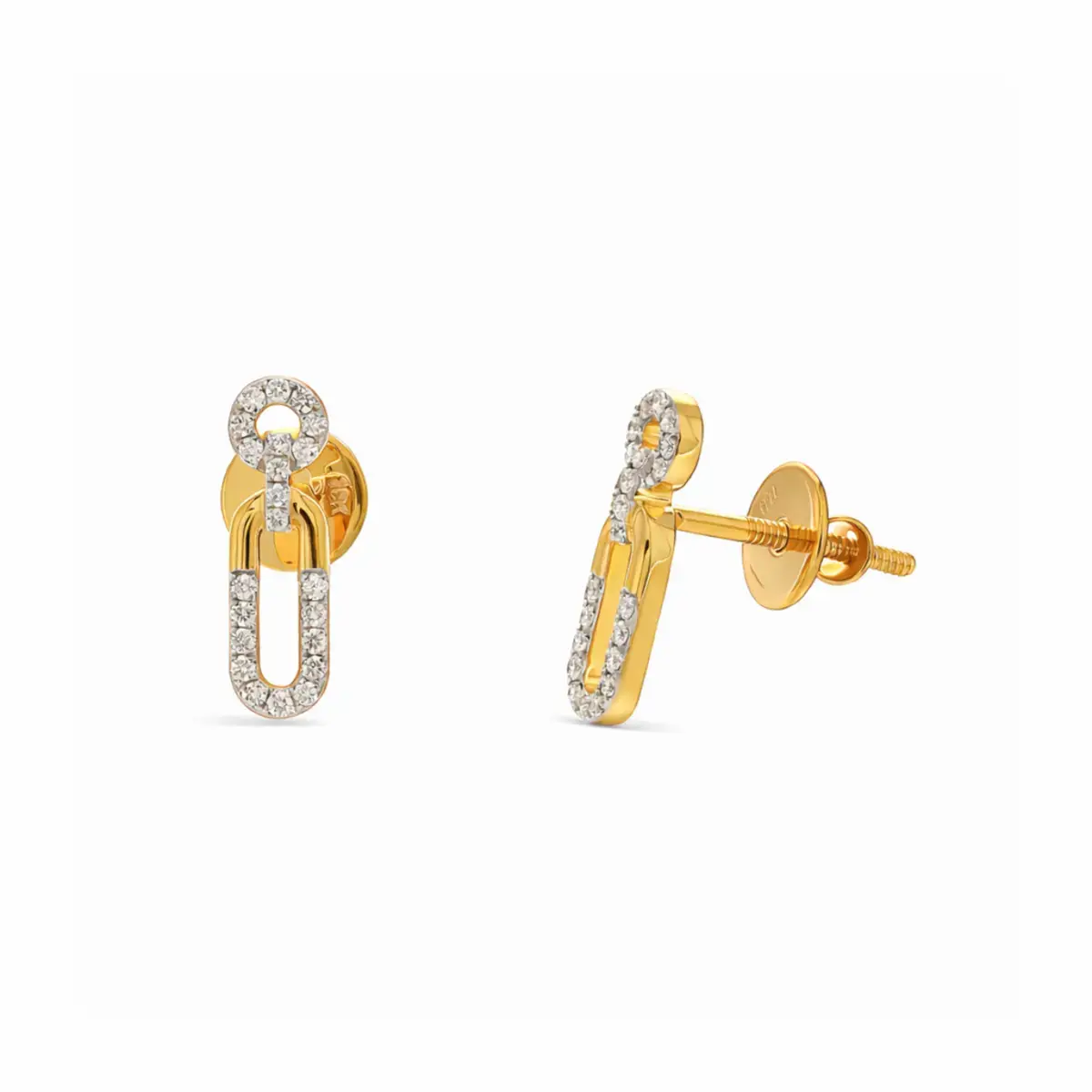 0.14 CT NATURAL DIAMOND EARRINGS 18K GOLD
