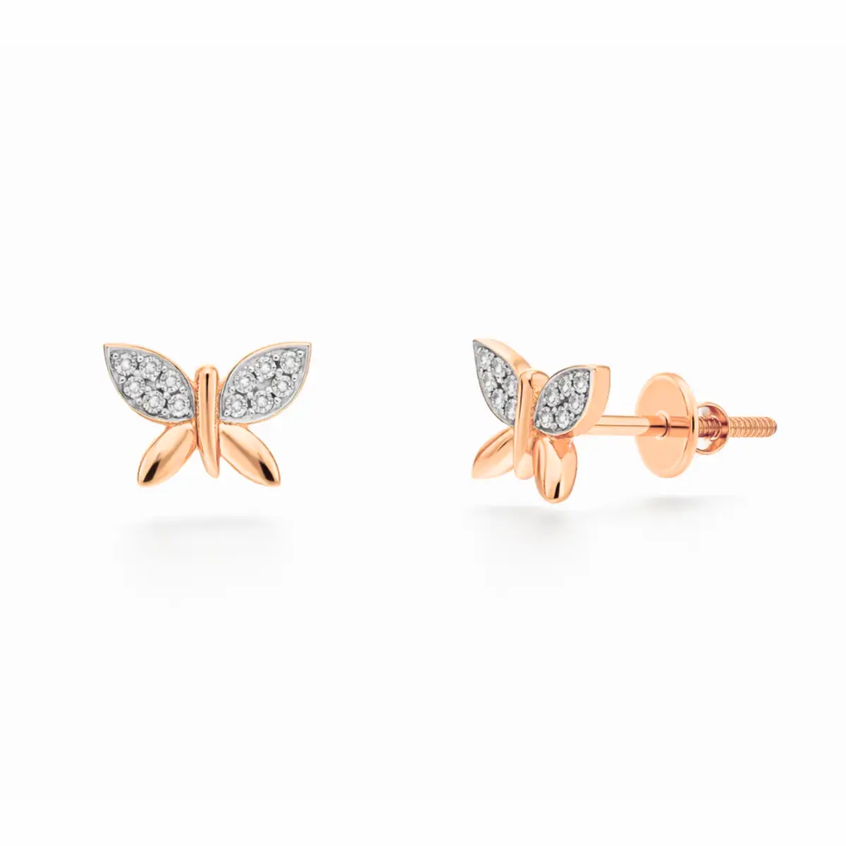0.10 CT NATURAL DIAMOND EARRINGS 18K GOLD