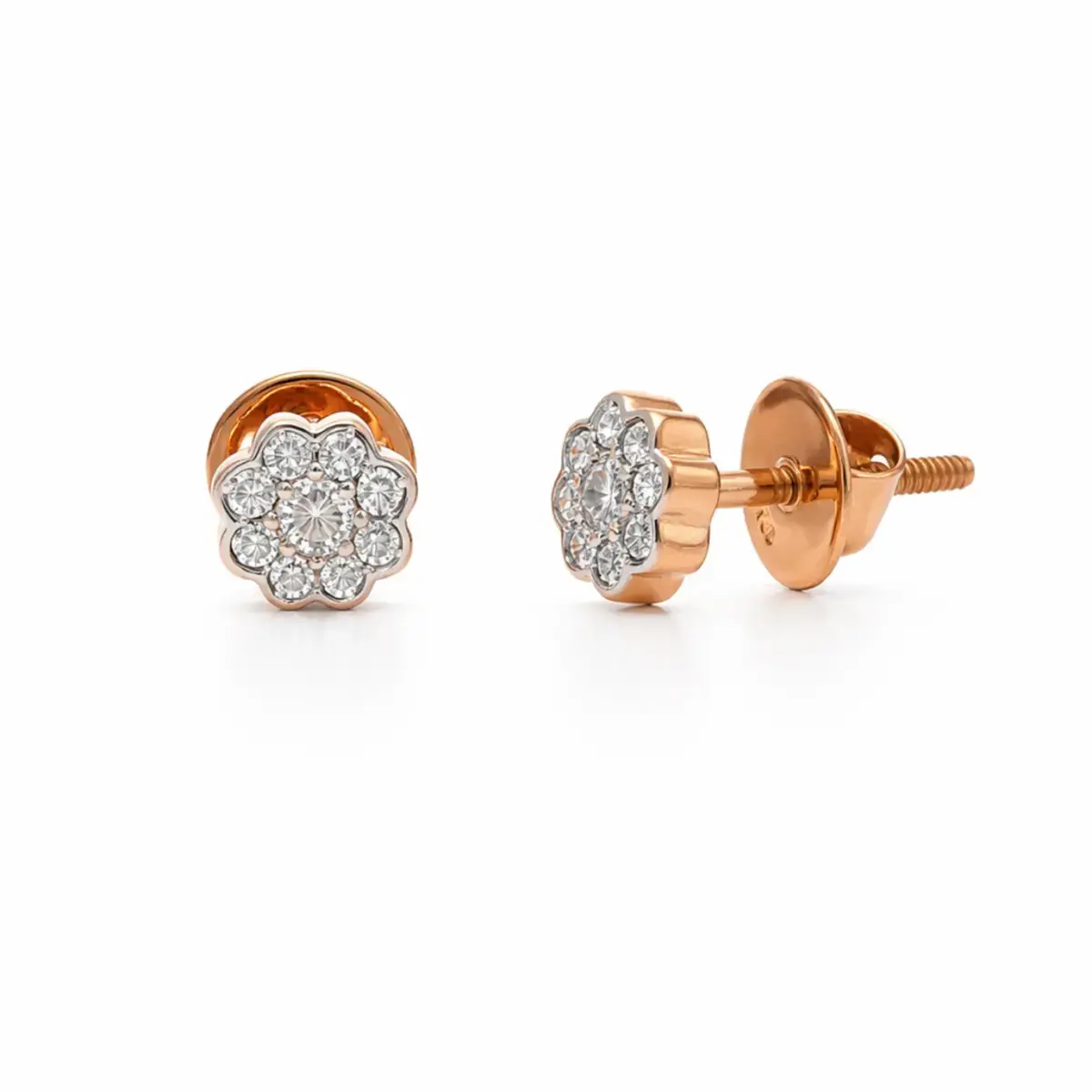0.17 CT NATURAL DIAMOND EARRINGS 18K GOLD