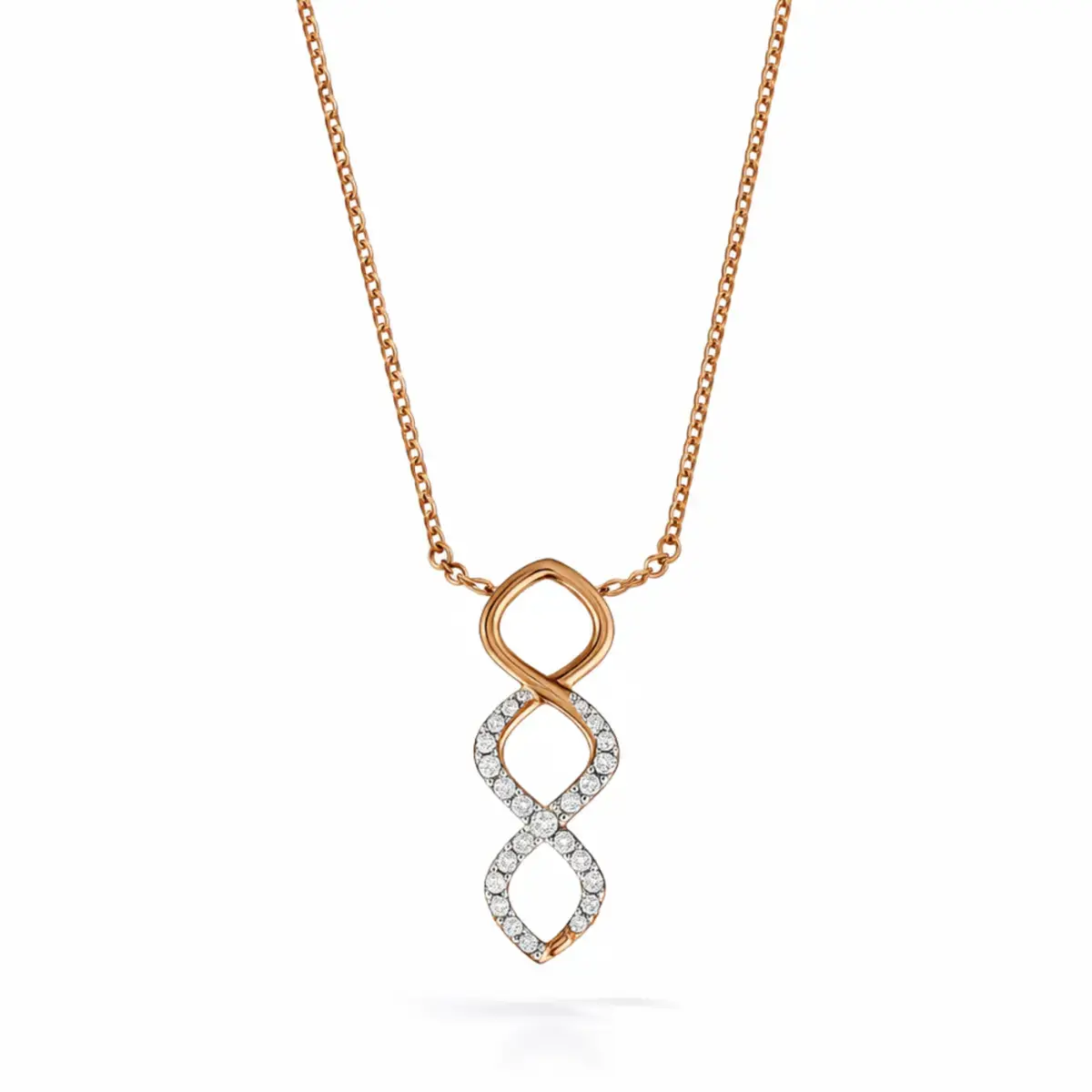 0.09 CT NATURAL DIAMOND PENDANT WITH CHAIN 18K GOLD