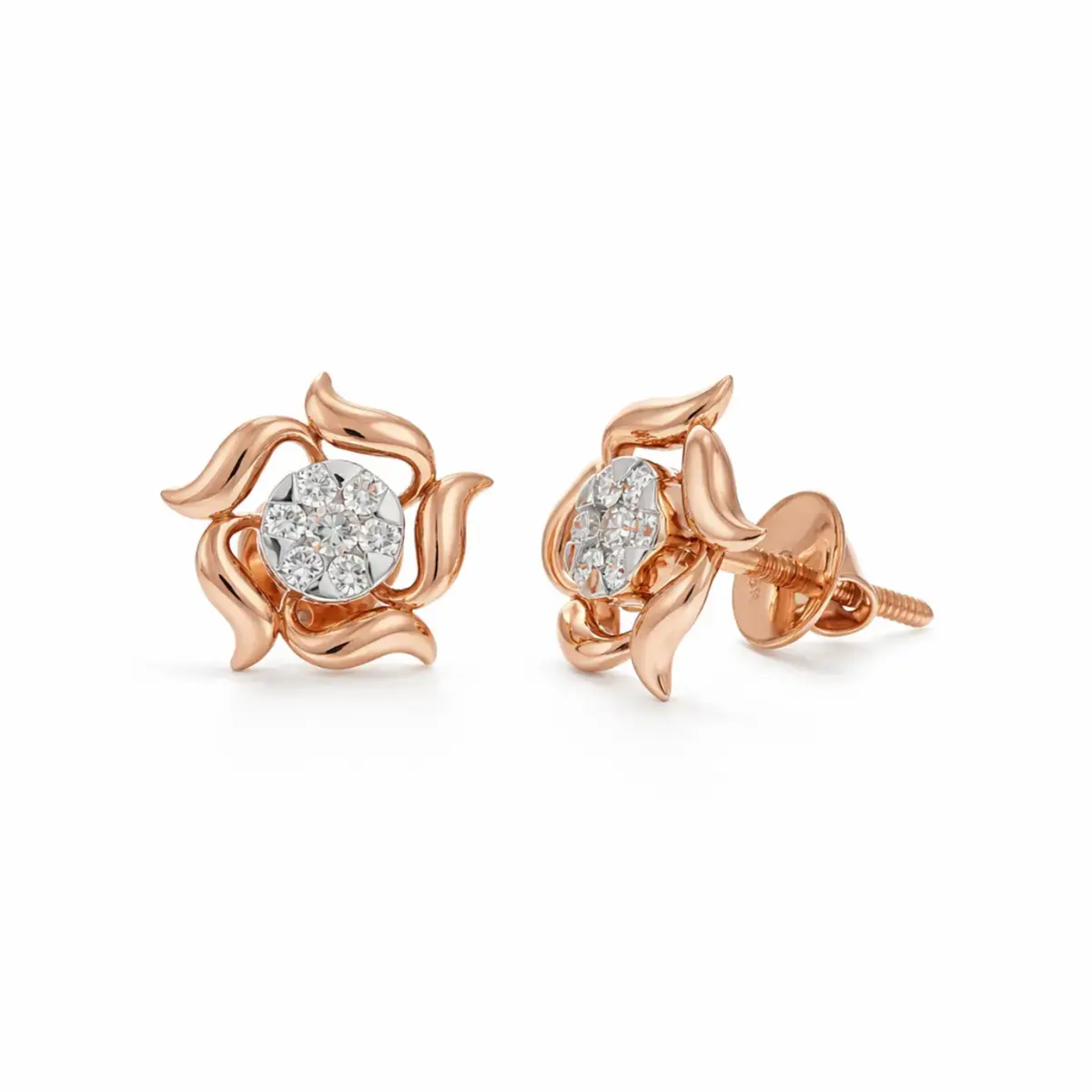 0.22 CT NATURAL DIAMOND EARRINGS 18K GOLD