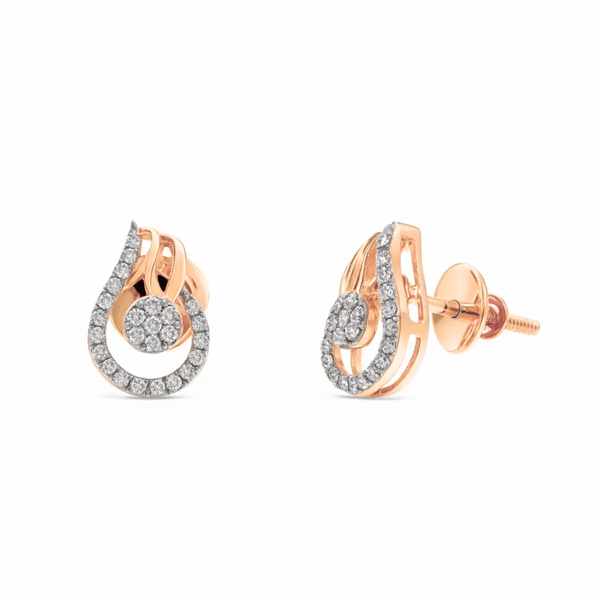 0.19 CT NATURAL DIAMOND EARRINGS 18K GOLD