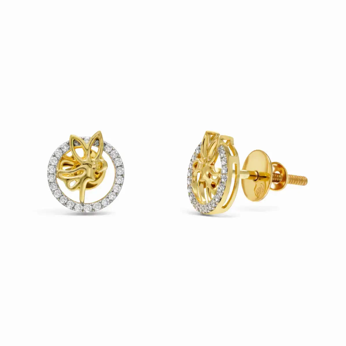 0.11 CT NATURAL DIAMOND EARRINGS 18K GOLD