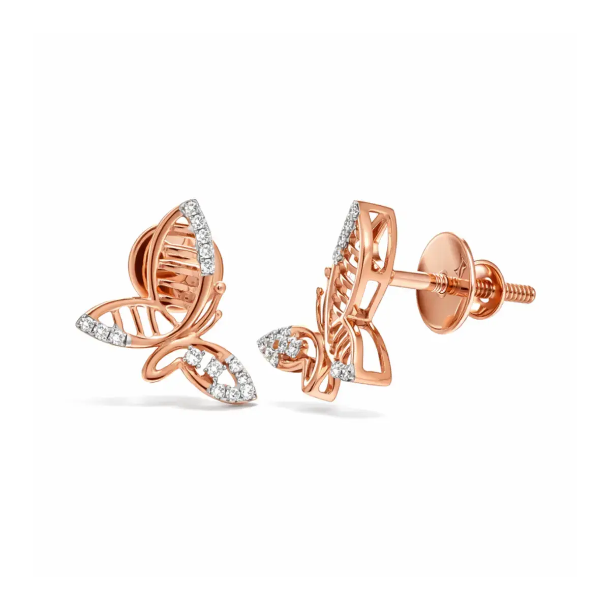 0.09 CT NATURAL DIAMOND EARRINGS 18K GOLD