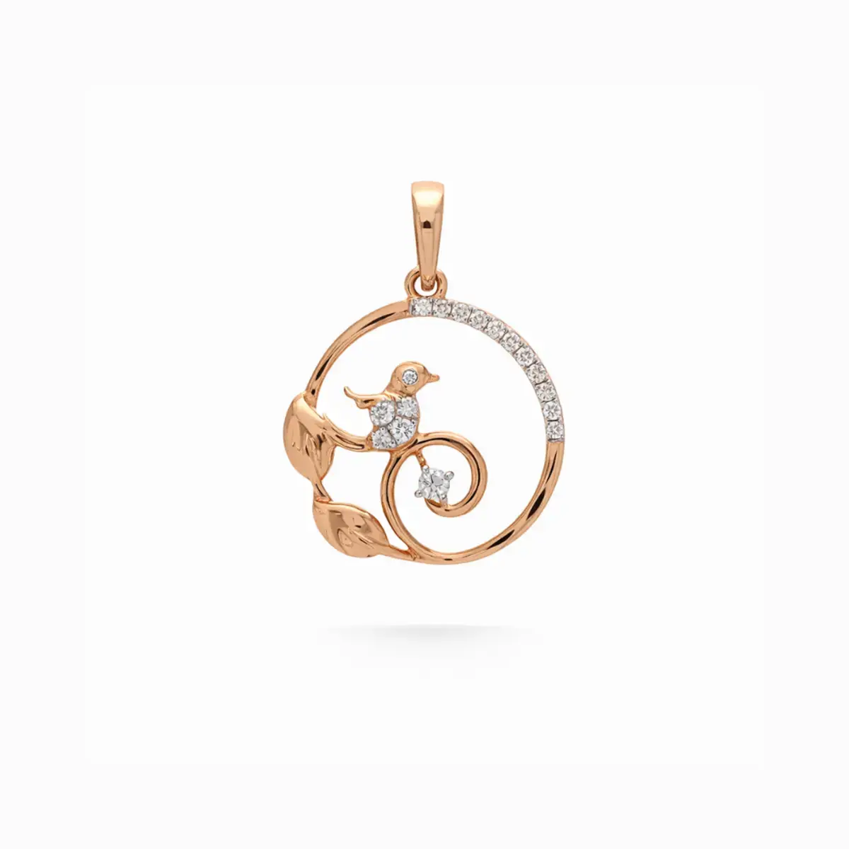0.13 CT NATURAL DIAMOND PENDANT 18K GOLD