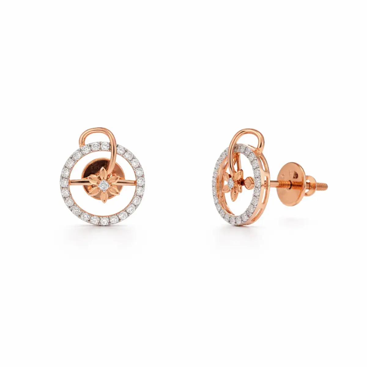 0.25 CT NATURAL DIAMOND EARRINGS 18K GOLD