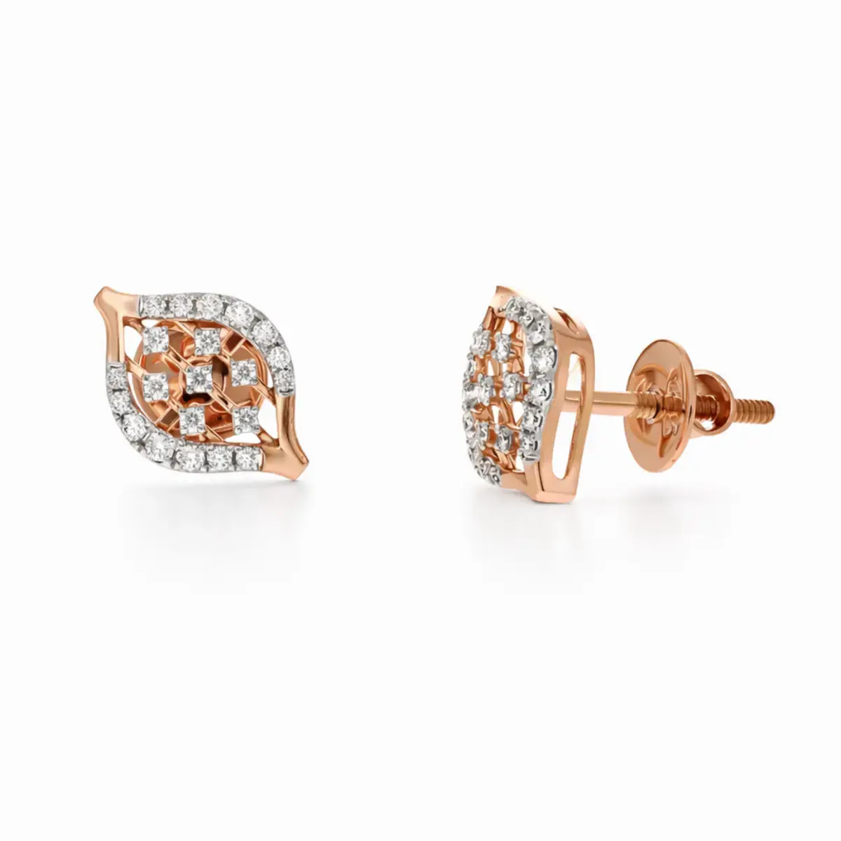 0.21 CT NATURAL DIAMOND EARRINGS 18K GOLD