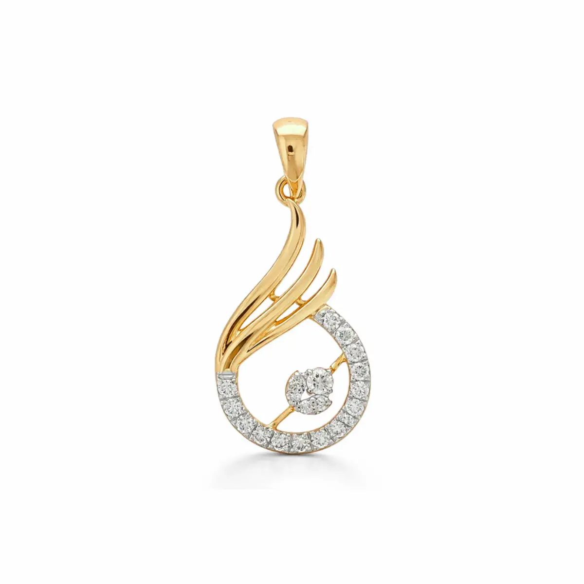 0.12 CT NATURAL DIAMOND PENDANT 18K GOLD