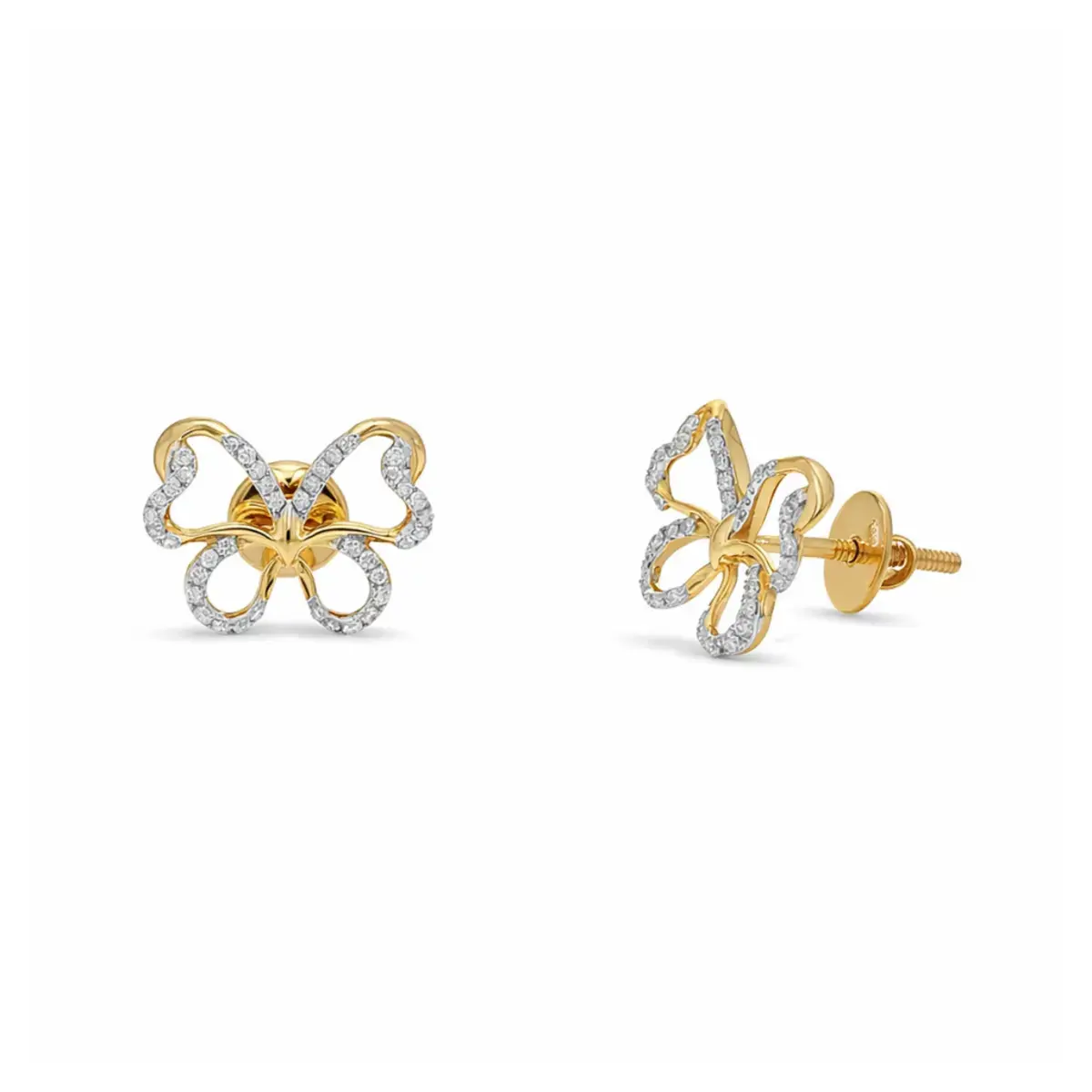 0.22 CT NATURAL DIAMOND EARRINGS 18K GOLD
