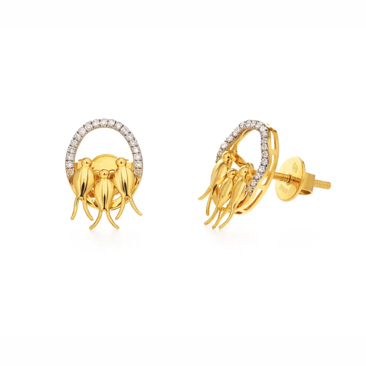 0.13 CT NATURAL DIAMOND EARRINGS 18K GOLD