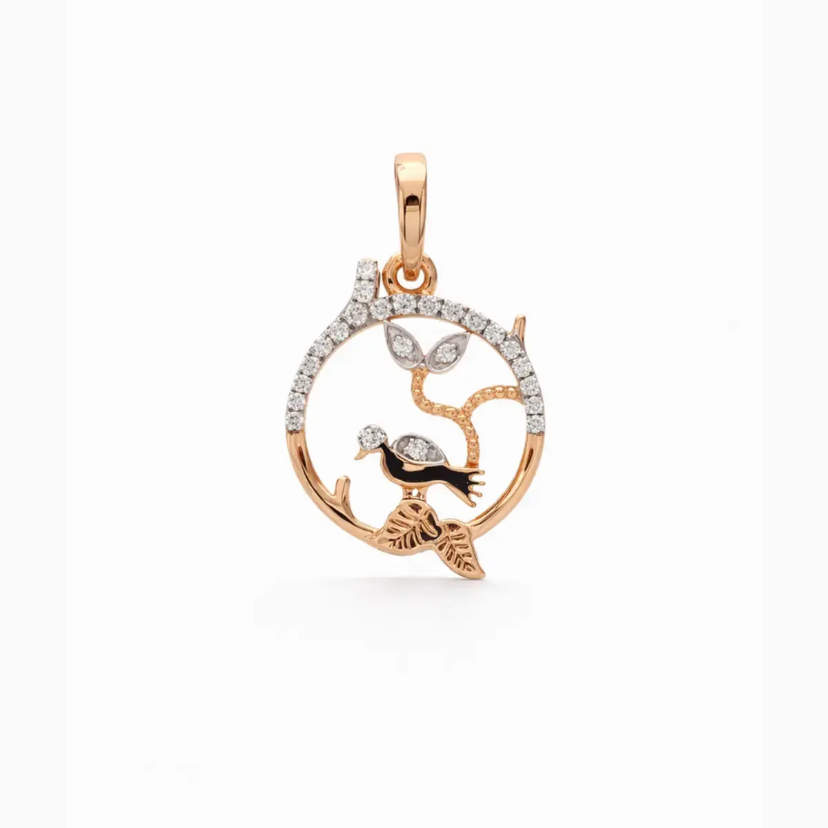 0.10 CT NATURAL DIAMOND PENDANT 18K GOLD