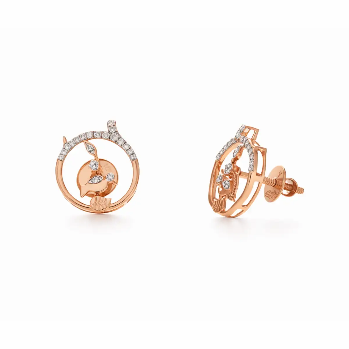 0.18 CT NATURAL DIAMOND EARRINGS 18K GOLD