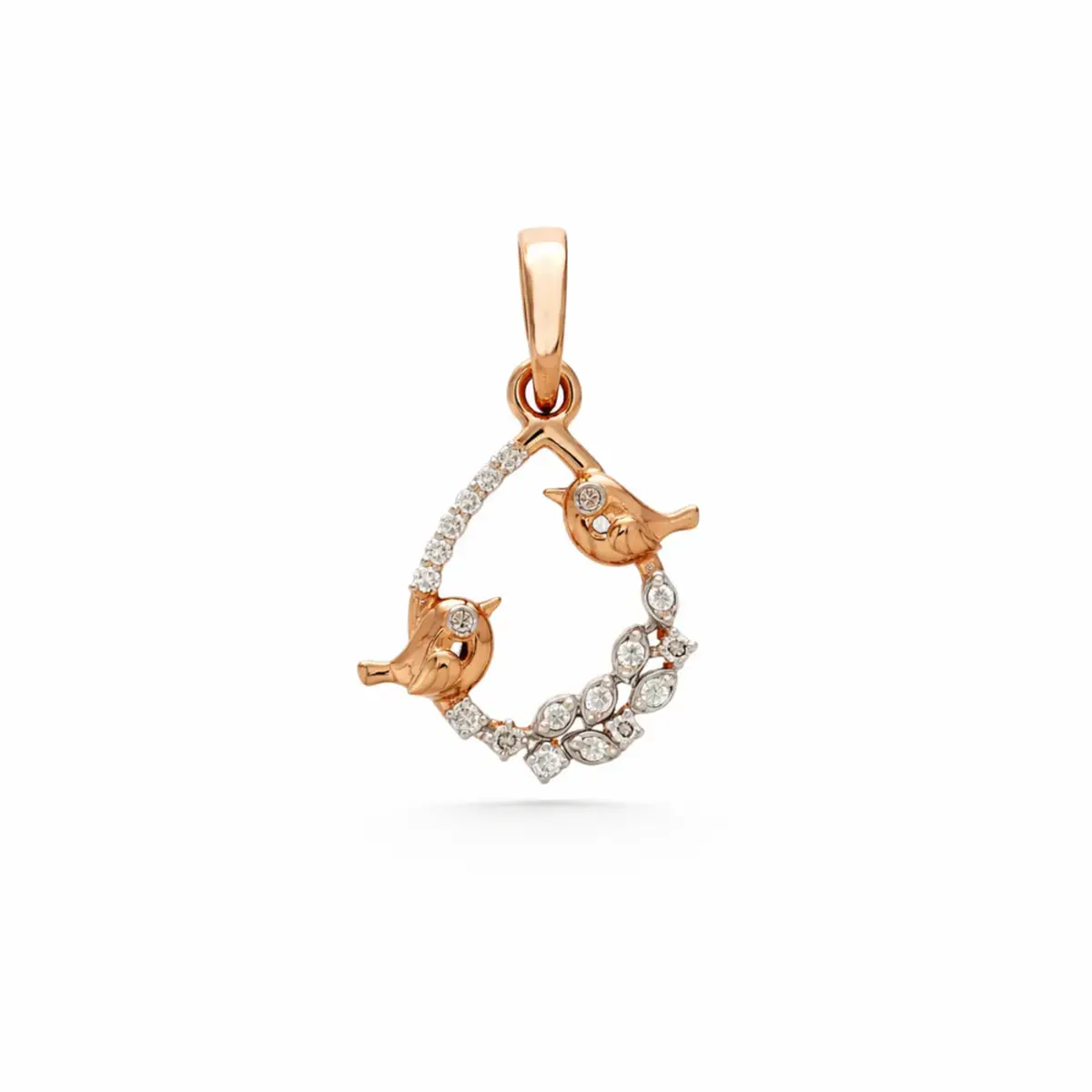 0.07 CT NATURAL DIAMOND PENDANT 18K GOLD
