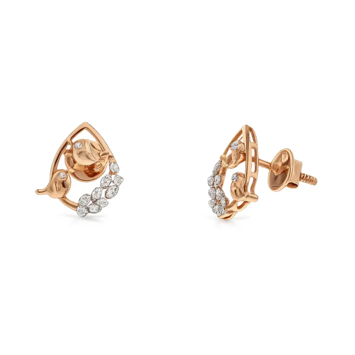 0.09 CT NATURAL DIAMOND EARRINGS 18K GOLD