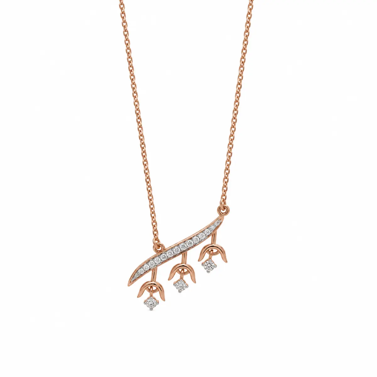 0.17 CT NATURAL DIAMOND PENDANT WITH CHAIN 9K GOLD