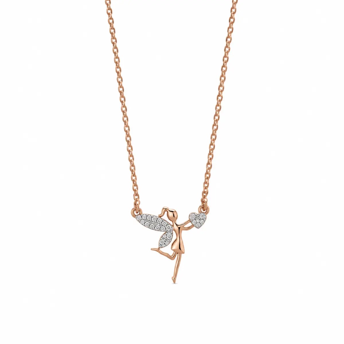 0.12 CT NATURAL DIAMOND PENDANT WITH CHAIN 9K GOLD
