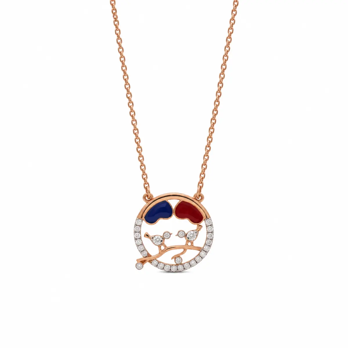 0.18 CT NATURAL DIAMOND PENDANT WITH CHAIN 9K GOLD