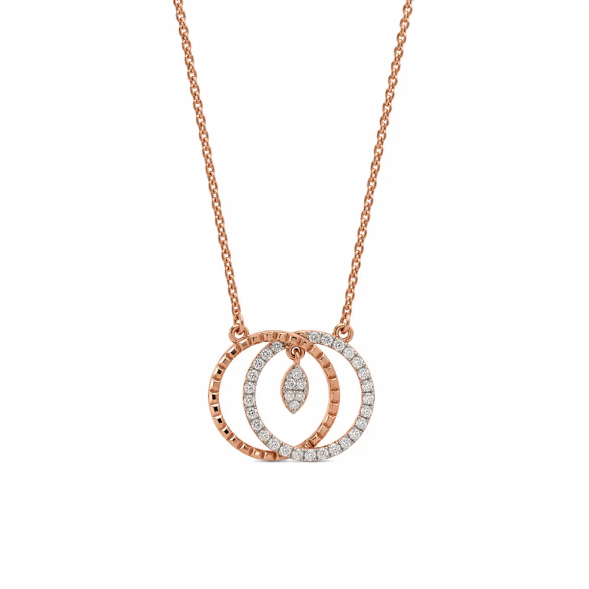 0.26 CT NATURAL DIAMOND PENDANT WITH CHAIN 9K GOLD