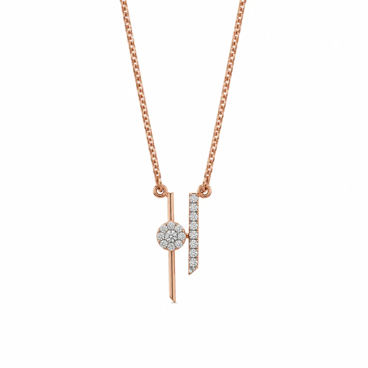 0.11 CT NATURAL DIAMOND PENDANT WITH CHAIN 9K GOLD