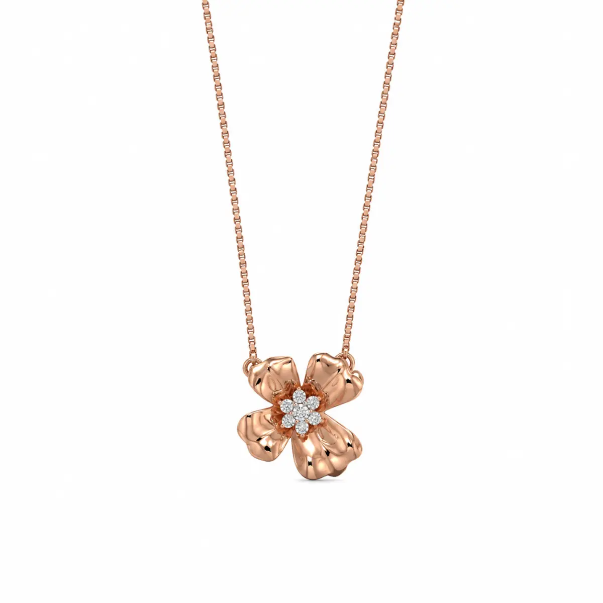 0.10 CT NATURAL DIAMOND PENDANT WITH CHAIN 9K GOLD