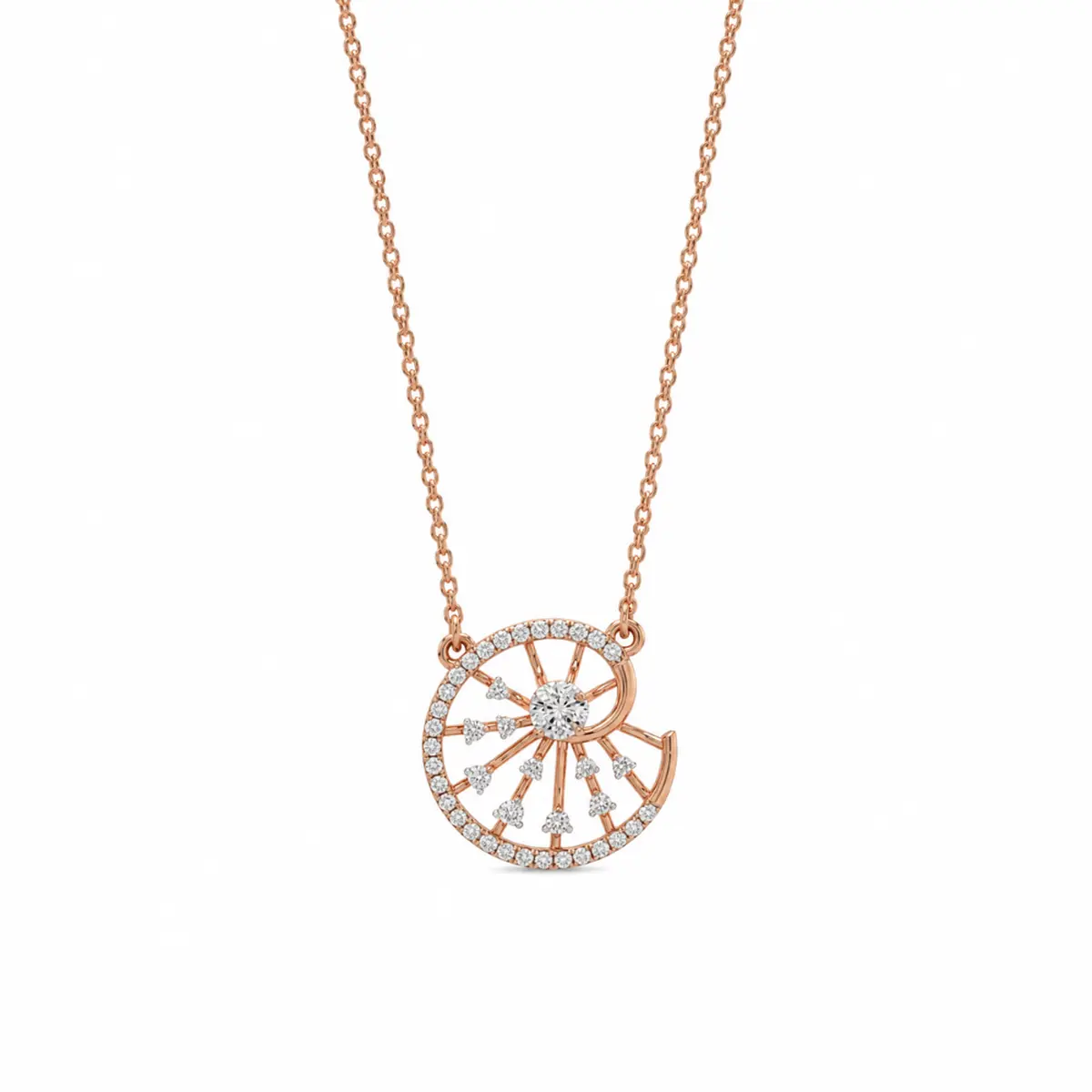 0.28 CT NATURAL DIAMOND PENDANT WITH CHAIN 9K GOLD